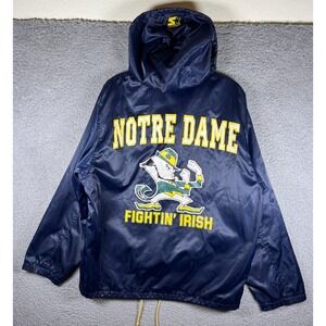 Vintage 90's Notre Dame Fighting Irish Starter Windbreaker Hooded Jacket Sz M